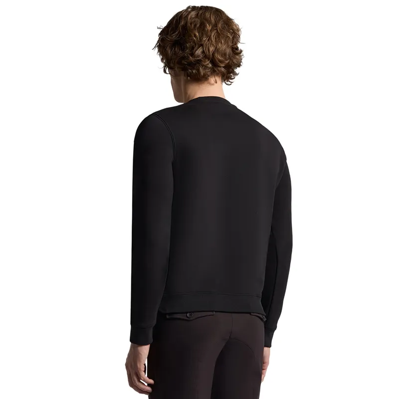 Cavalleria Toscana Cotton Crew Neck Mens Sweatshirt - Black-1