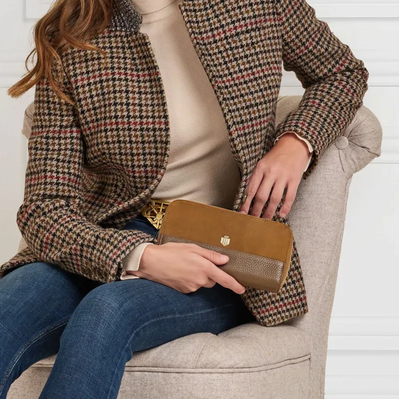 Fairfax and Favor Salisbury Travel Wallet - Tan Suede-3