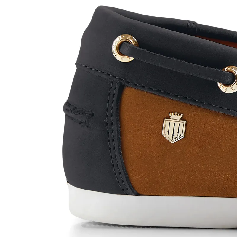 Fairfax and Favor Salcombe Ladies Deck Shoes - Tan/Navy-2