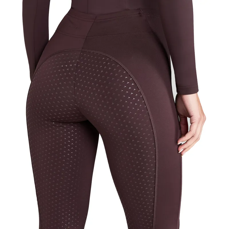 Aztec Diamond Core Full Grip Ladies Riding Leggings - Deep Mauve-2