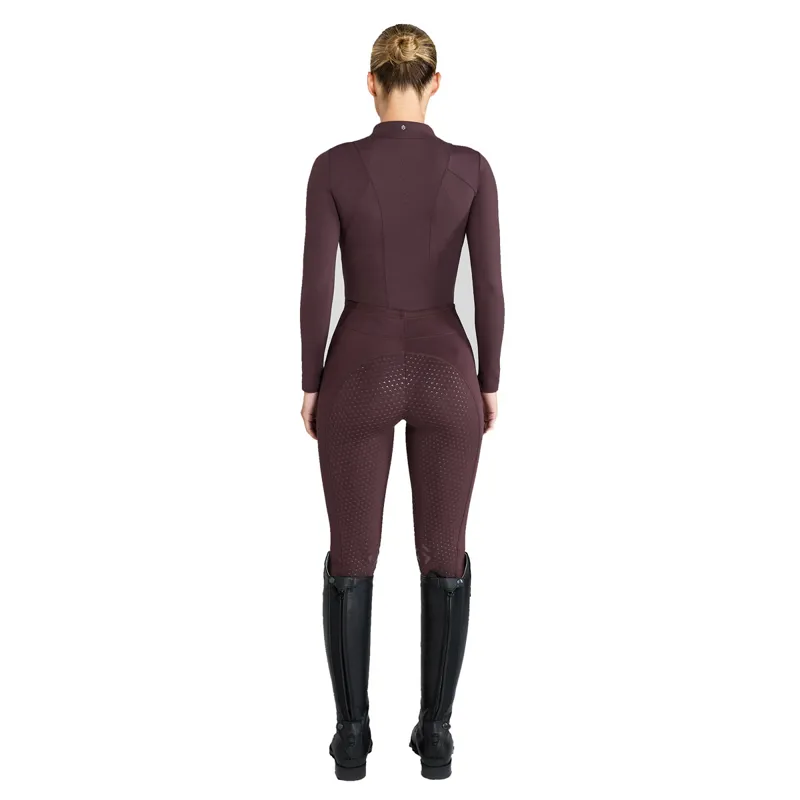 Aztec Diamond Core Full Grip Ladies Riding Leggings - Deep Mauve-3