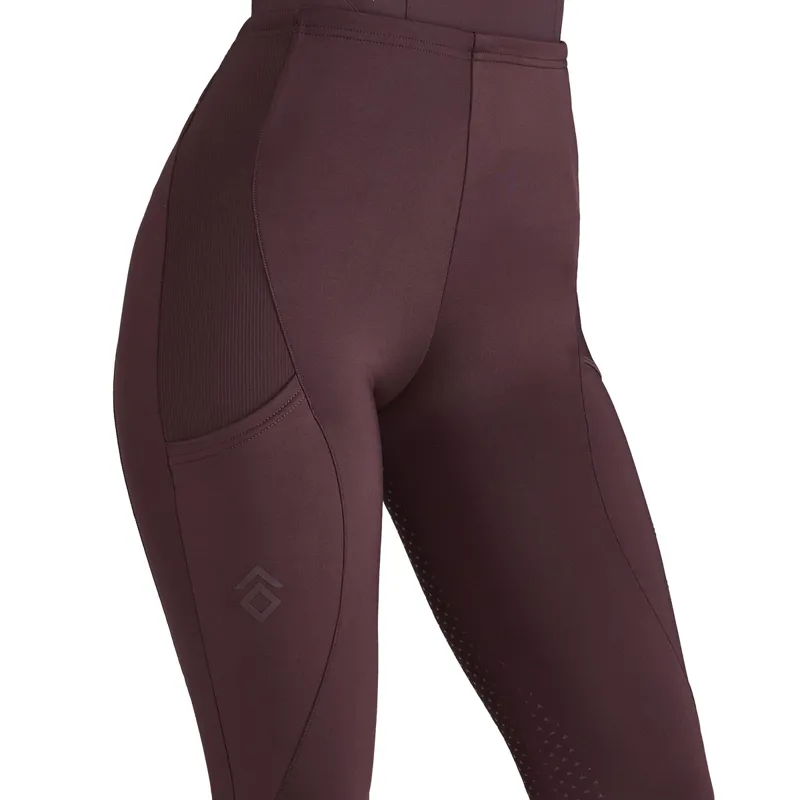 Aztec Diamond Core Full Grip Ladies Riding Leggings - Deep Mauve-1