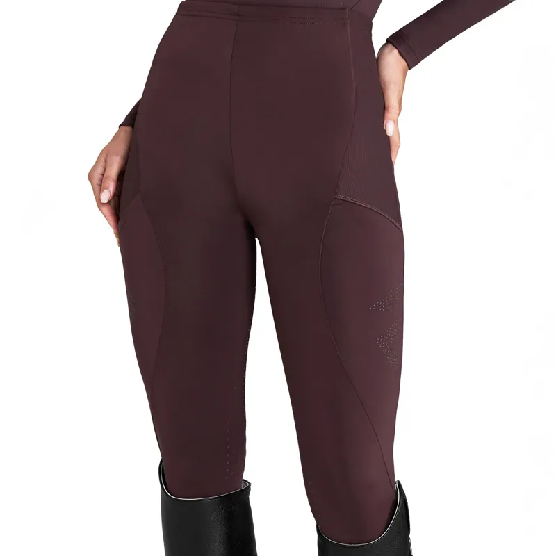 Aztec Diamond Core Full Grip Ladies Riding Leggings - Deep Mauve