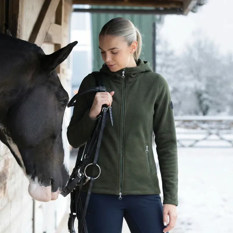 Equetech Contour Womens Full Zip Hoodie - Alpine Green-2
