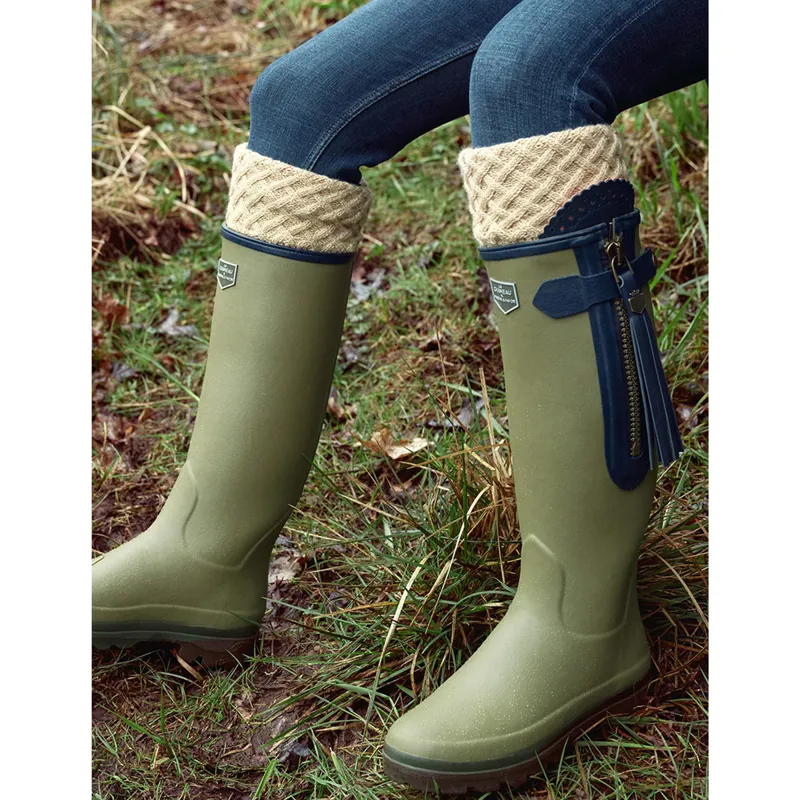 Fairfax and Favor Explorer Merino Wool Ladies Knee High Socks - Navy-1