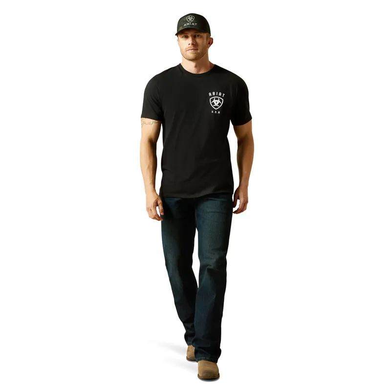 Ariat Faded Bull Mens Tee - Black-3