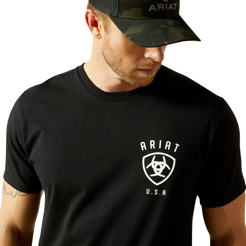 Ariat Faded Bull Mens Tee - Black-4