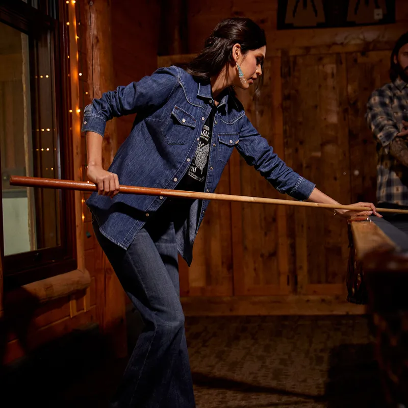 Ariat Farriday Womens Denim Shirt - Bluelight-5