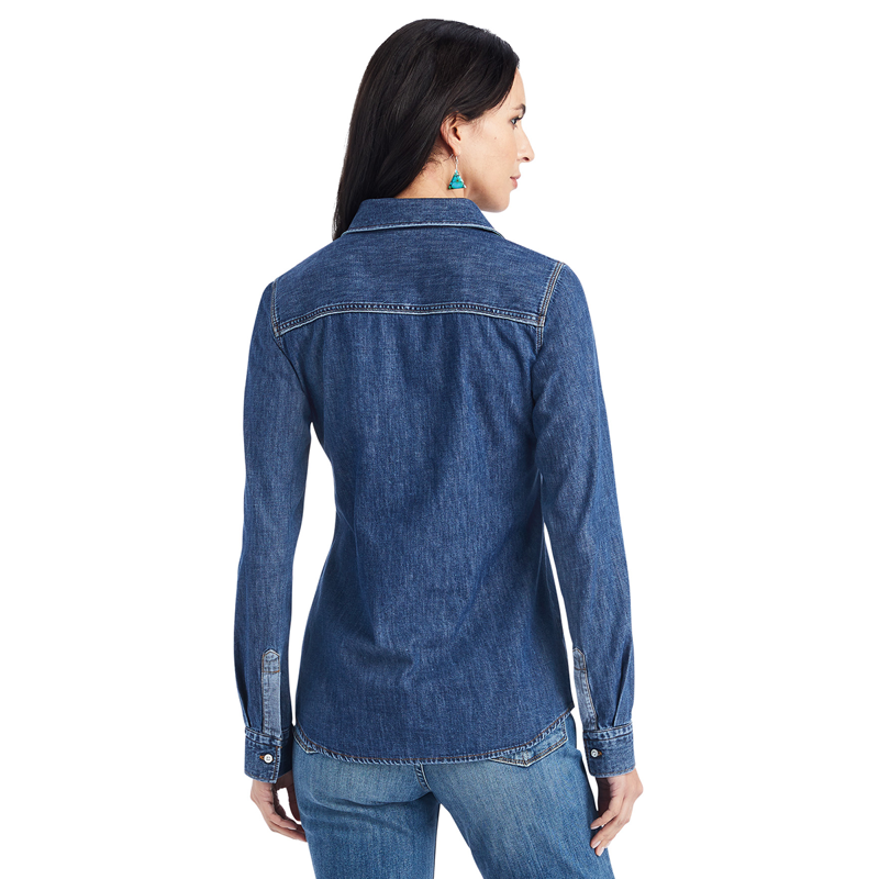 Ariat Farriday Womens Denim Shirt - Bluelight-2