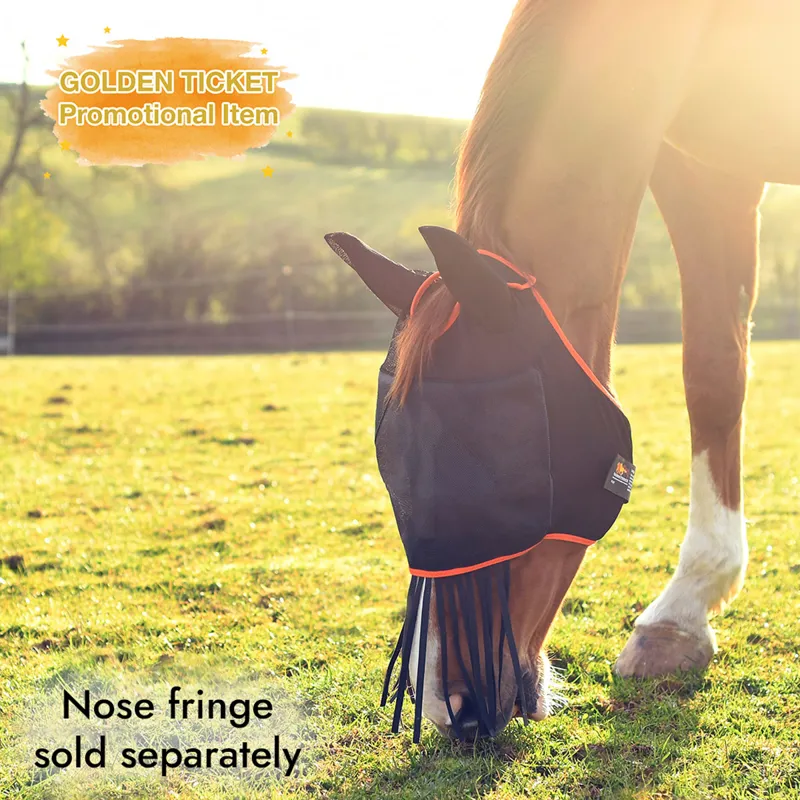 Equilibrium Field Relief Midi Fly Mask With Ears - Black/Orange-1