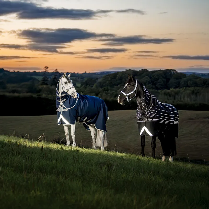 Amigo 1200D FieldSafe Plus 100g Turnout Rug - Navy/Titanium Grey-1