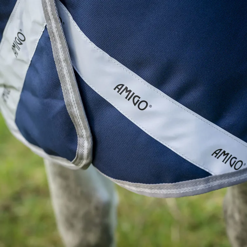 Amigo 1200D FieldSafe Plus 50g Turnout Rug - Navy/Titanium Grey/Silver-5