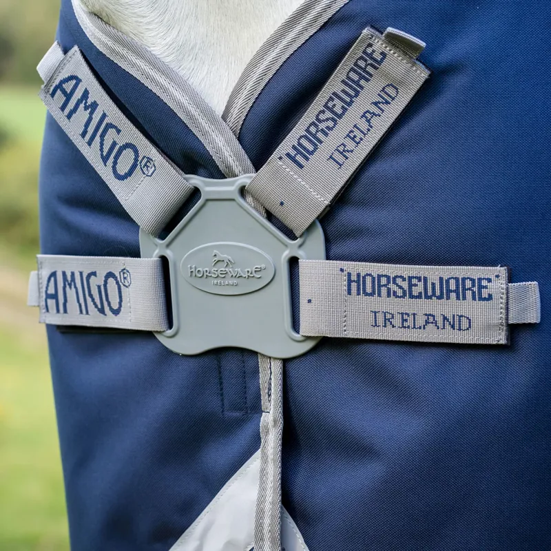 Amigo 1200D FieldSafe Plus 50g Turnout Rug - Navy/Titanium Grey/Silver-4