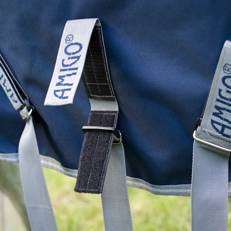 Amigo 1200D FieldSafe Plus 50g Turnout Rug - Navy/Titanium Grey/Silver-2