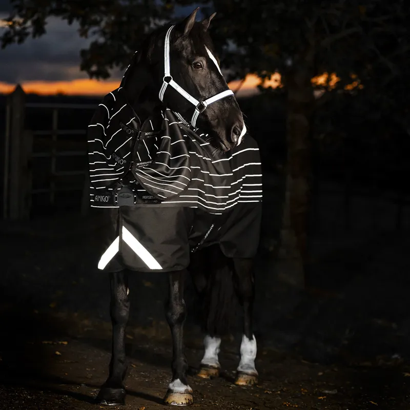 Amigo 1200D FieldSafe Reflectech Plus 250g Turnout Rug - Black-1