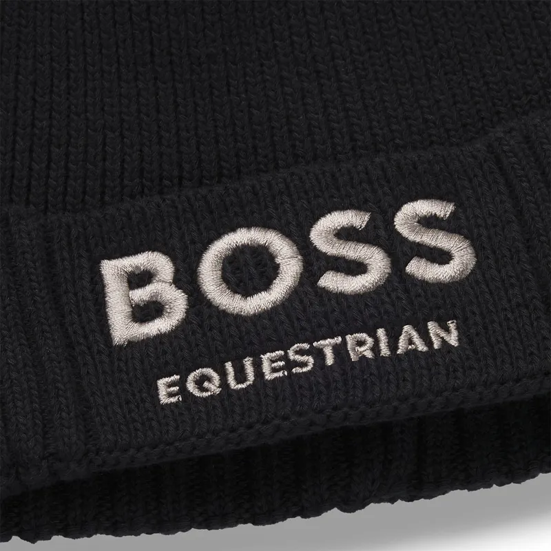 BOSS Equestrian Fisher Beanie Hat - Black-1
