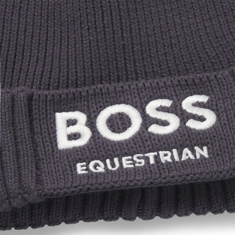 BOSS Equestrian Fisher Beanie Hat - Dark Grey -1