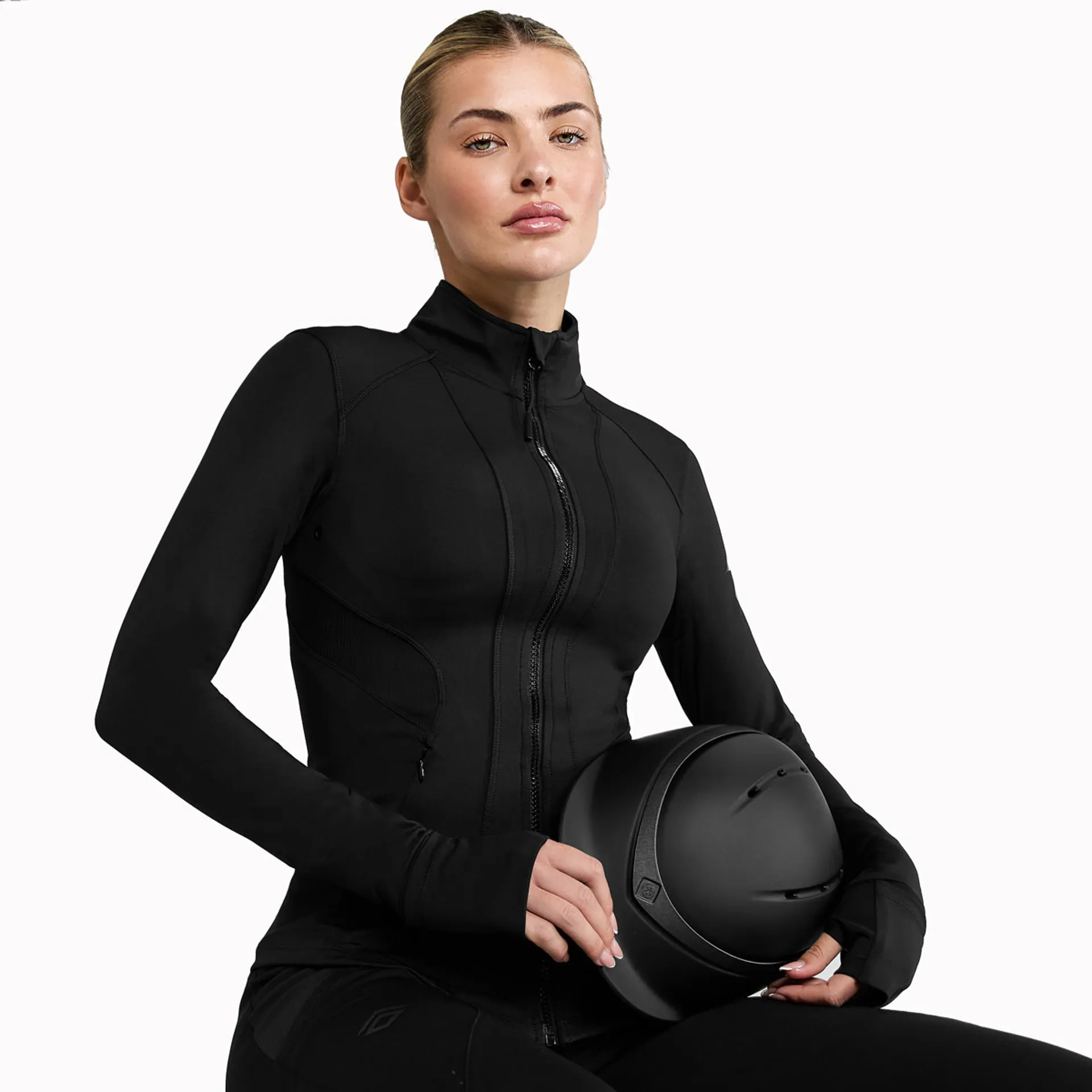 Aztec Diamond Fitted Ladies Jacket - Black