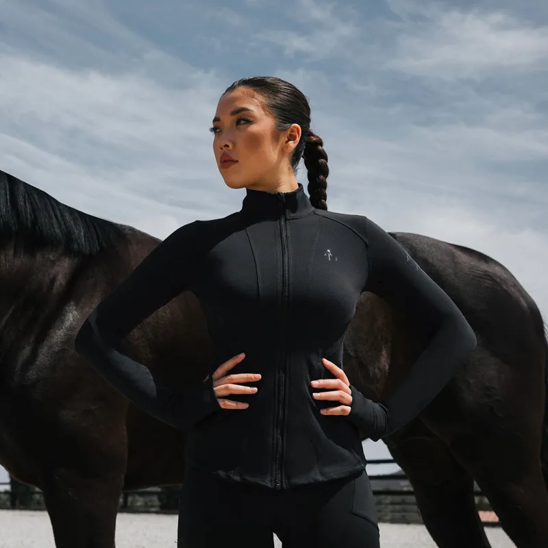 Aztec Diamond Fitted Ladies Jacket - Black-10