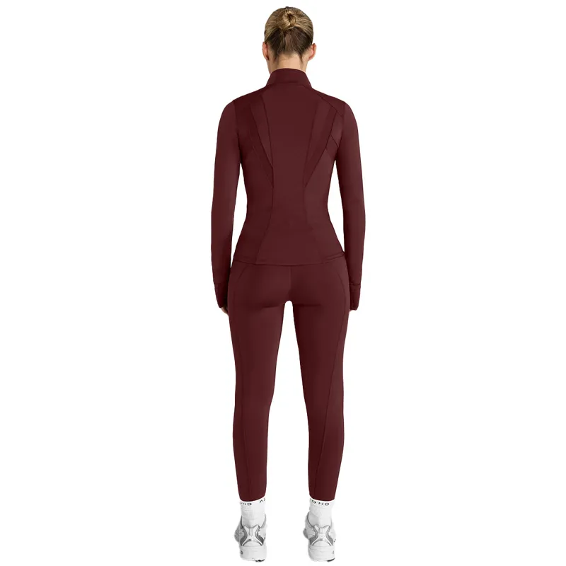 Aztec Diamond Fitted Womens Jacket - Cherry-1