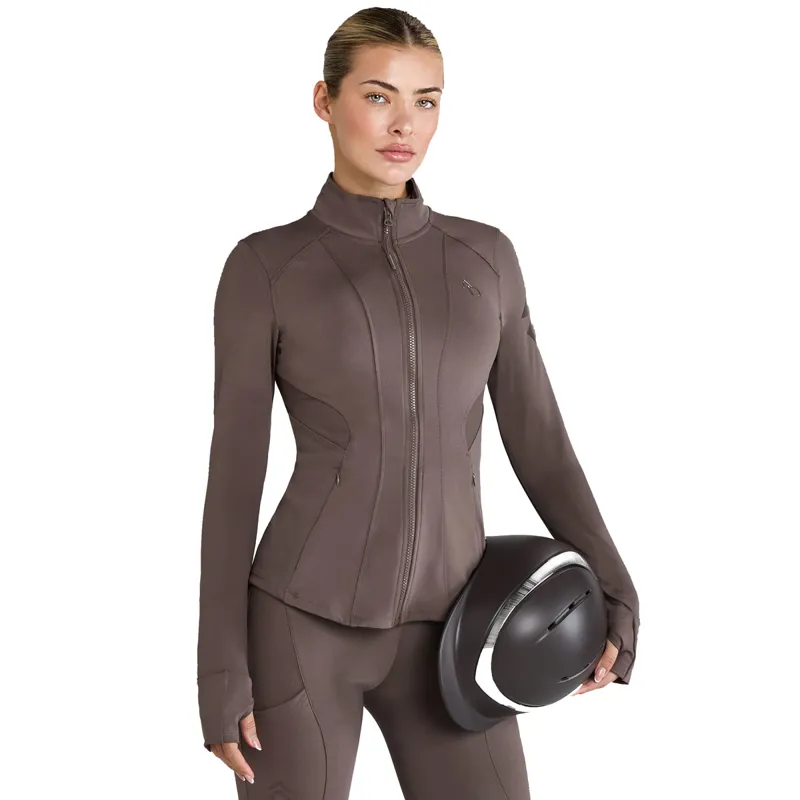 Aztec Diamond Fitted Ladies Jacket - Fawn-4