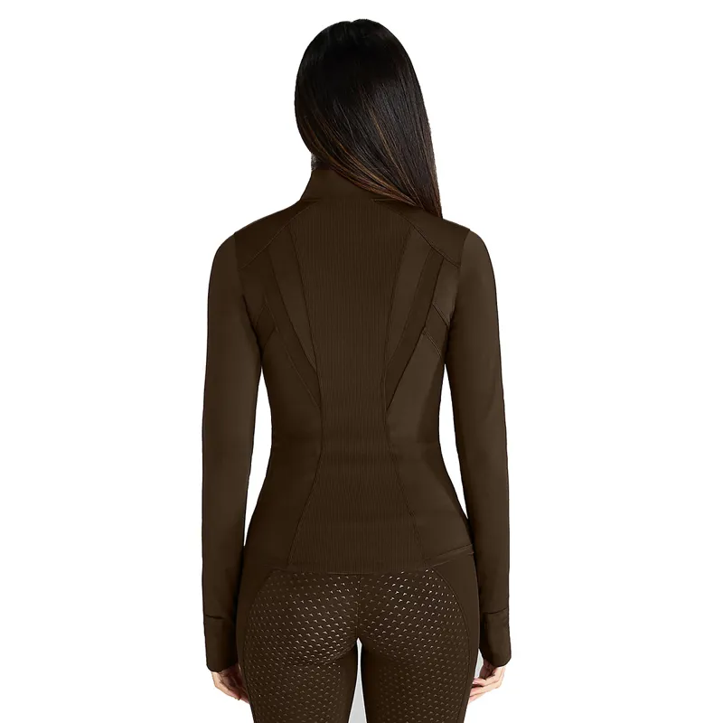 Aztec Diamond Fitted Womens Jacket - Mocha-1