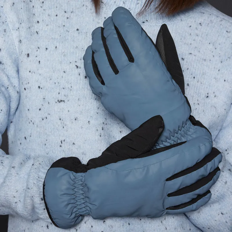 Mountain Horse Flash Reflective Junior Gloves - Navy-1