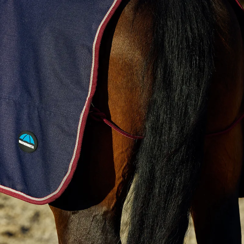 WeatherBeeta Essential Fleece Lined Quarter Sheet - Navy/Burgundy-4