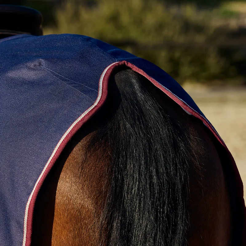 WeatherBeeta Essential Fleece Lined Quarter Sheet - Navy/Burgundy-2