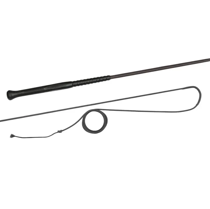 Fleck Ergo Grip Nylon Weave Lunge Whip - Black
