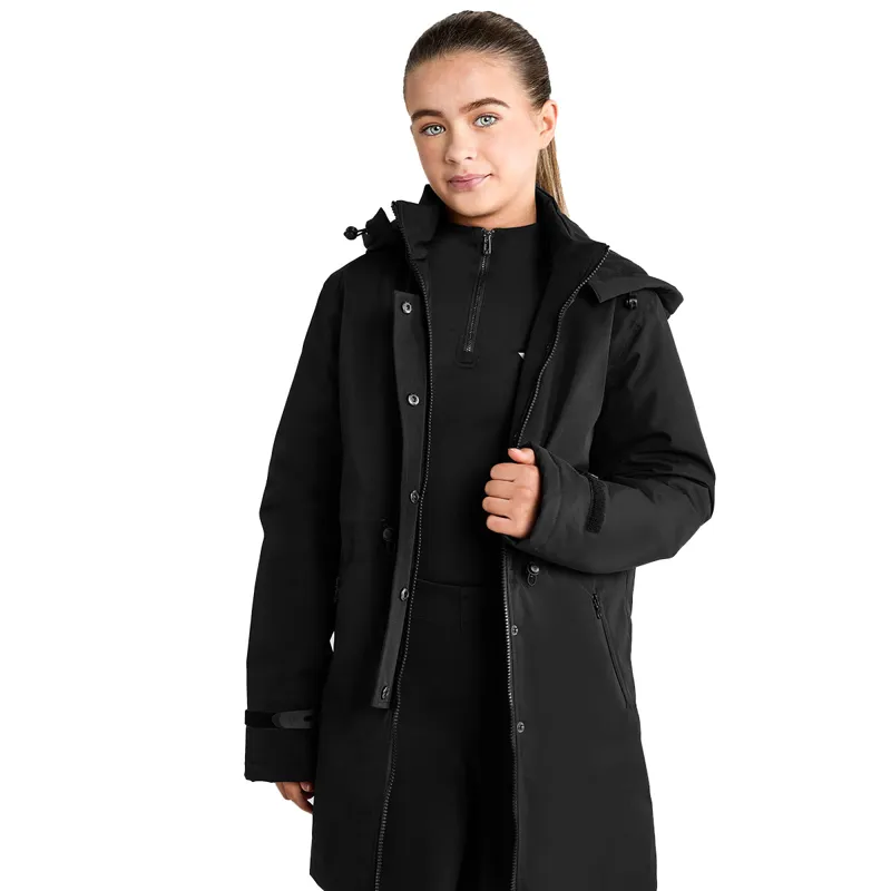 Aztec Diamond Young Rider Fleece Lined Rain Jacket - Black