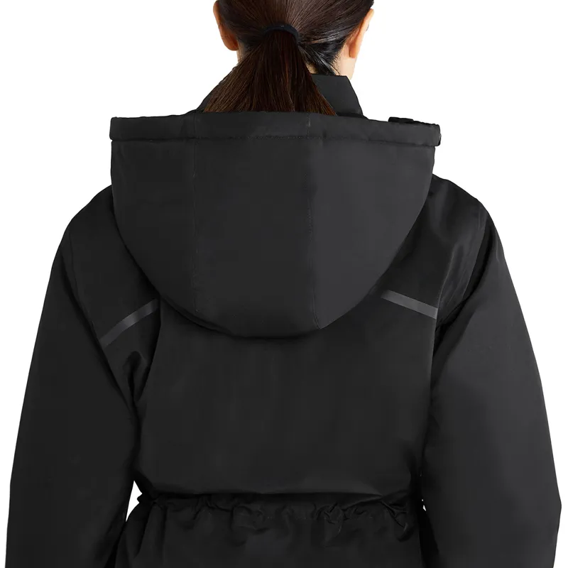 Aztec Diamond Fleece Lined Womens Rain Jacket - Black-7