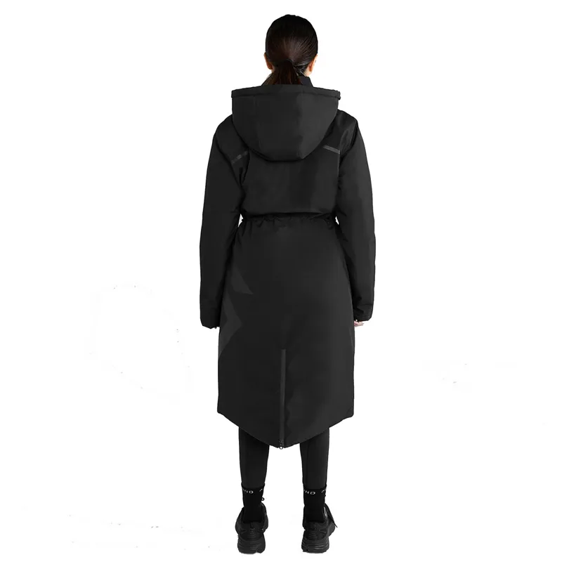 Aztec Diamond Fleece Lined Womens Rain Jacket - Black-3