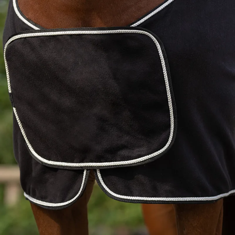 QHP Fleece Show Rug - Black/Silver-2