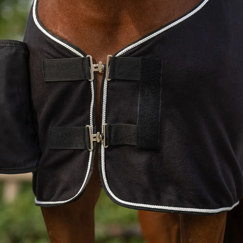 QHP Fleece Show Rug - Black/Silver-3