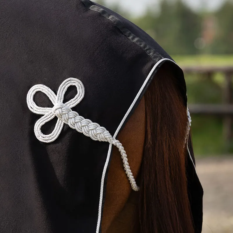 QHP Fleece Show Rug - Black/Silver-5