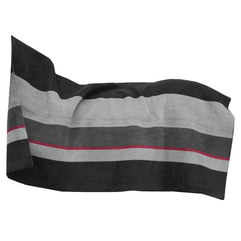 Kentucky Square Heavy Fleece Striped Rug - Black/Grey-5