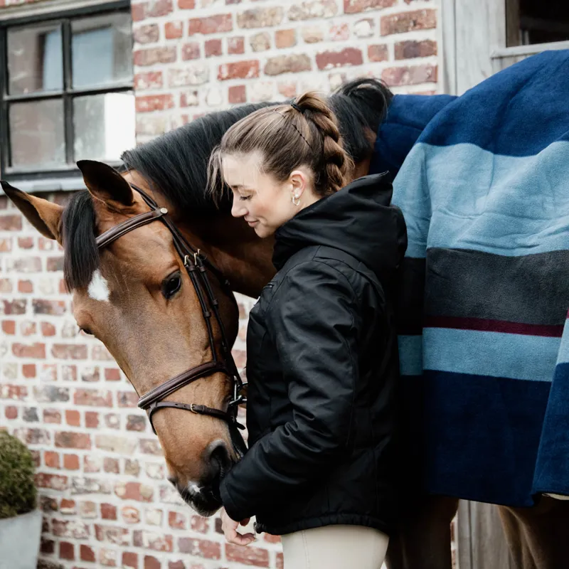 Kentucky Square Heavy Fleece Striped Rug - Navy/Grey-6