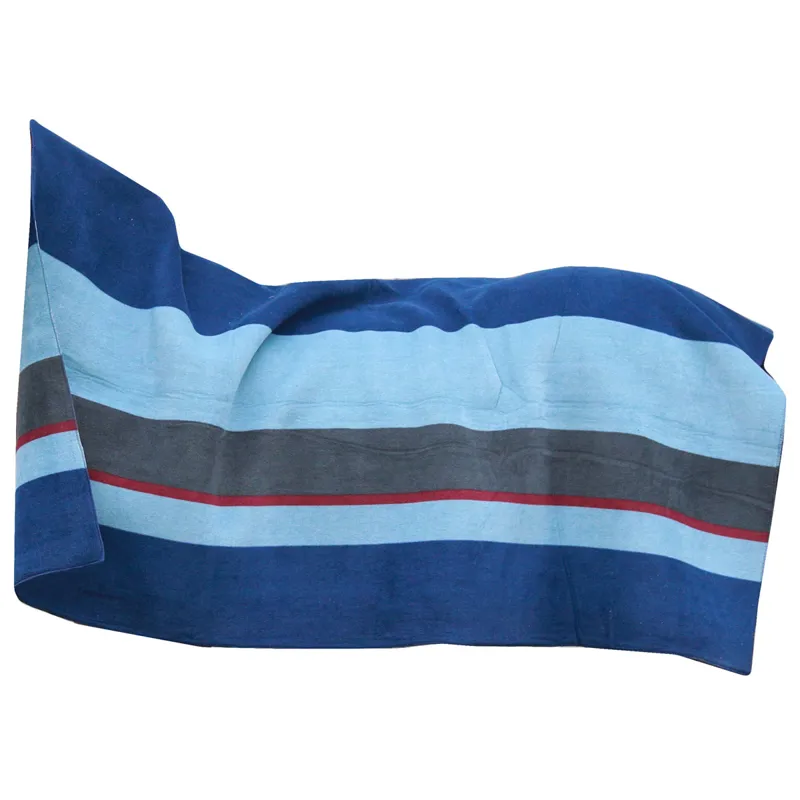 Kentucky Square Heavy Fleece Striped Rug - Navy/Grey-10