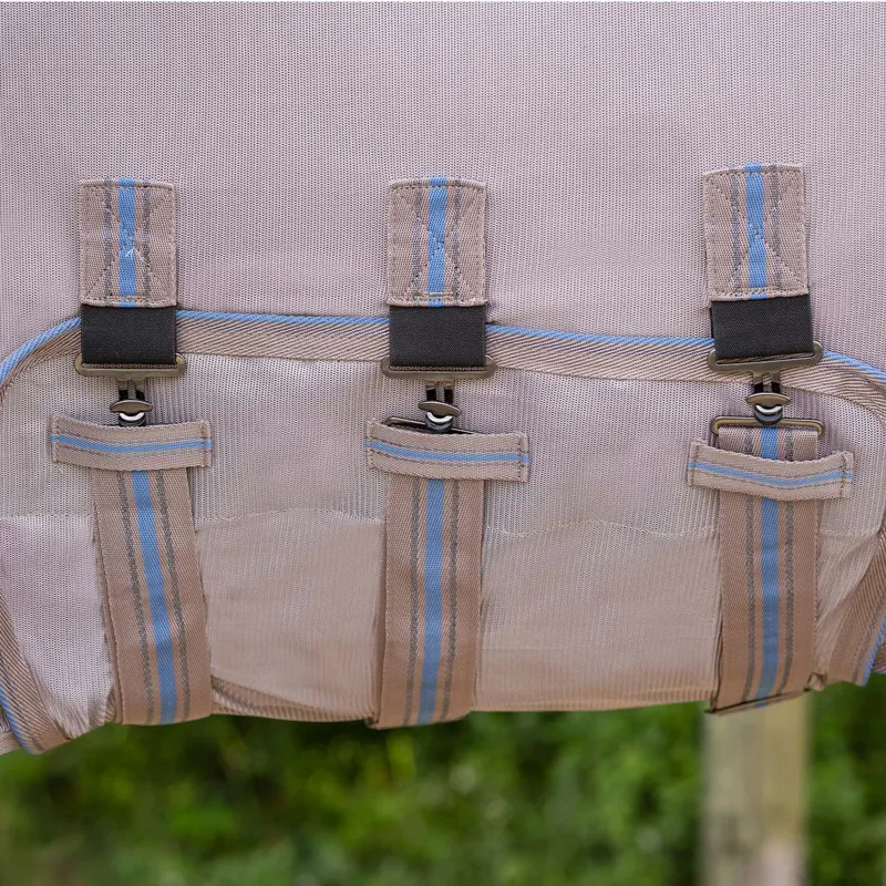 QHP Collection Combo Neck Waterproof Fly Rug - Seashell-3