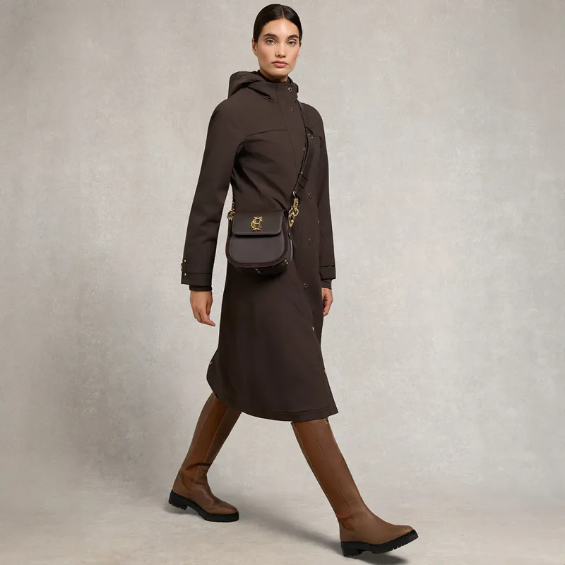Holland Cooper Folgate Womens Long Waterproof Rain Coat - Chocolate-8