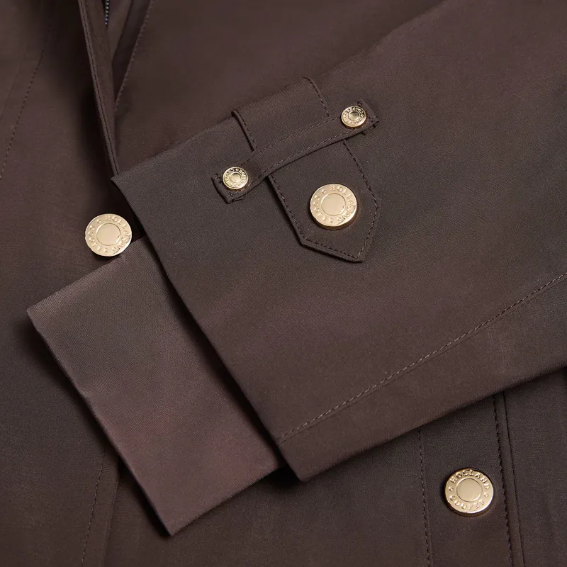 Holland Cooper Folgate Womens Long Waterproof Rain Coat - Chocolate-4