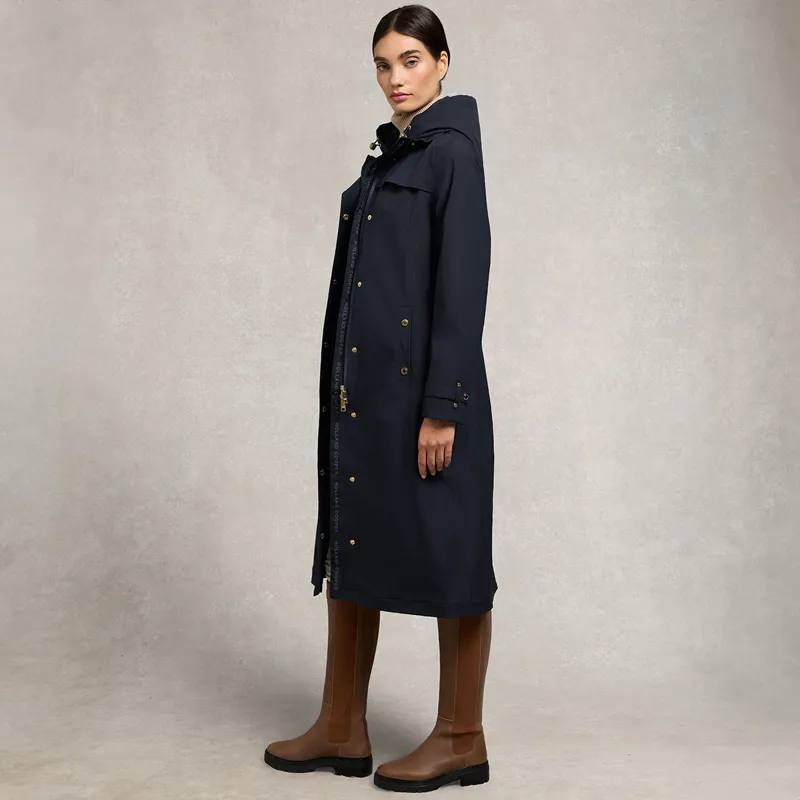 Holland Cooper Folgate Womens Long Waterproof Rain Coat - Ink Navy-7