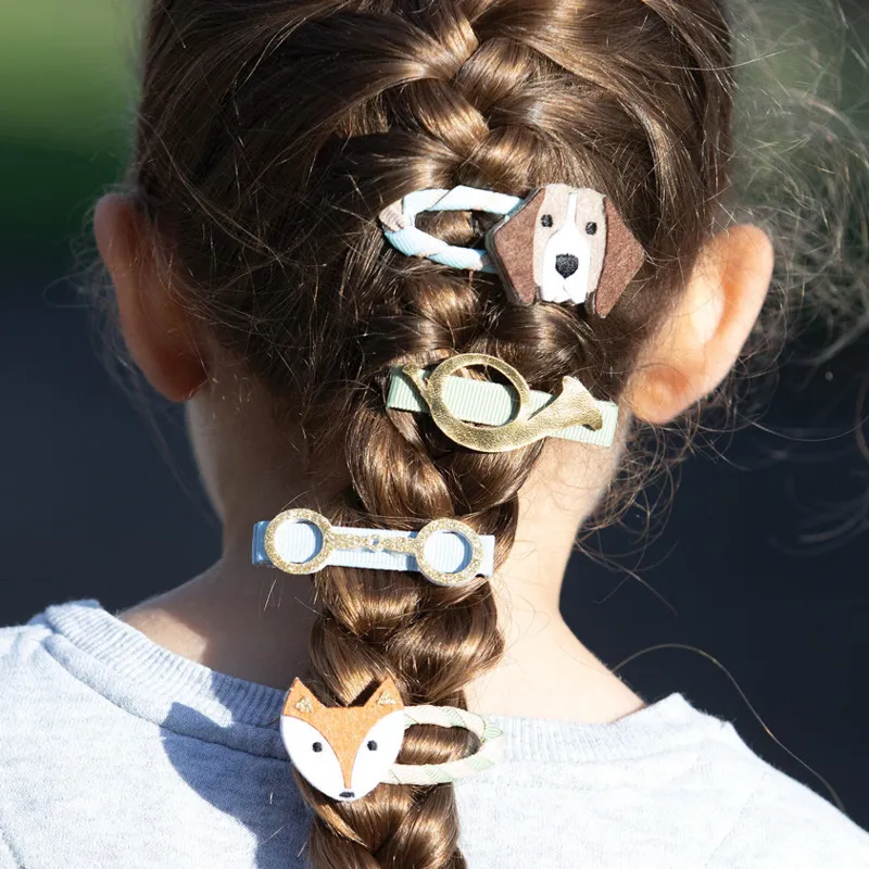 Equetech Junior Hair Clips Pack of 4 - Fox and Hounds-1