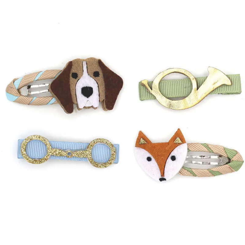 Equetech Junior Hair Clips Pack of 4 - Fox and Hounds
