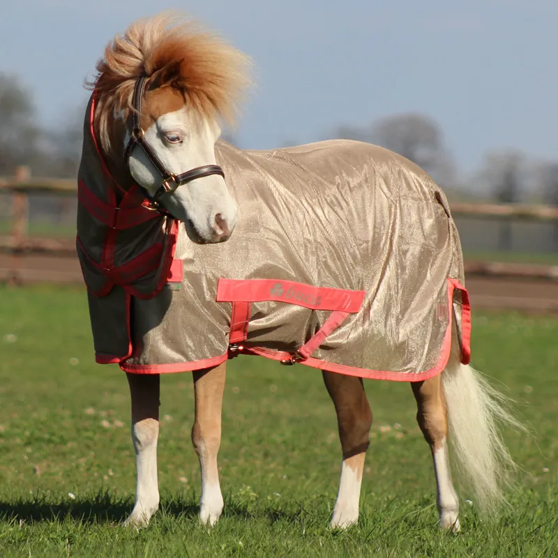 Bucas Freedom Pony Combo Neck Fly Rug - Hazelnut