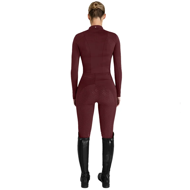 Aztec Diamond Core Full Grip Womens Riding Leggings - Cherry-5