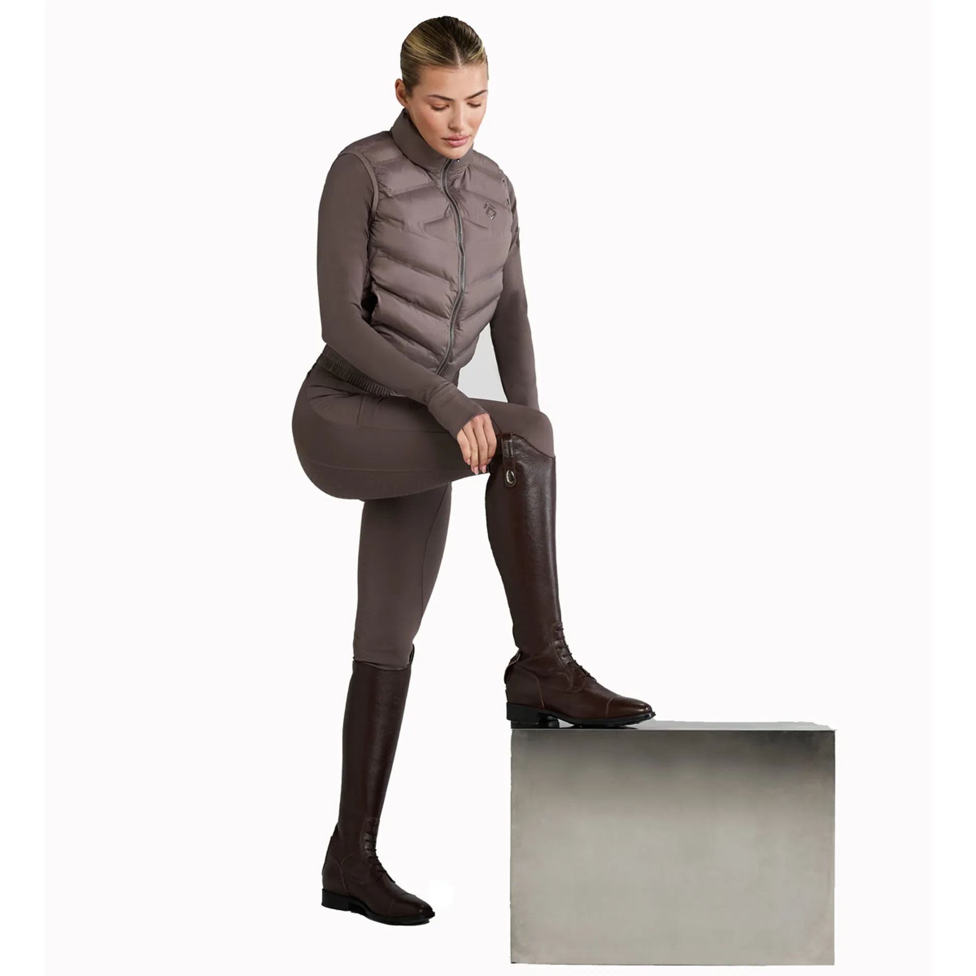 Aztec Diamond Core Full Grip Ladies Riding Leggings - Fawn