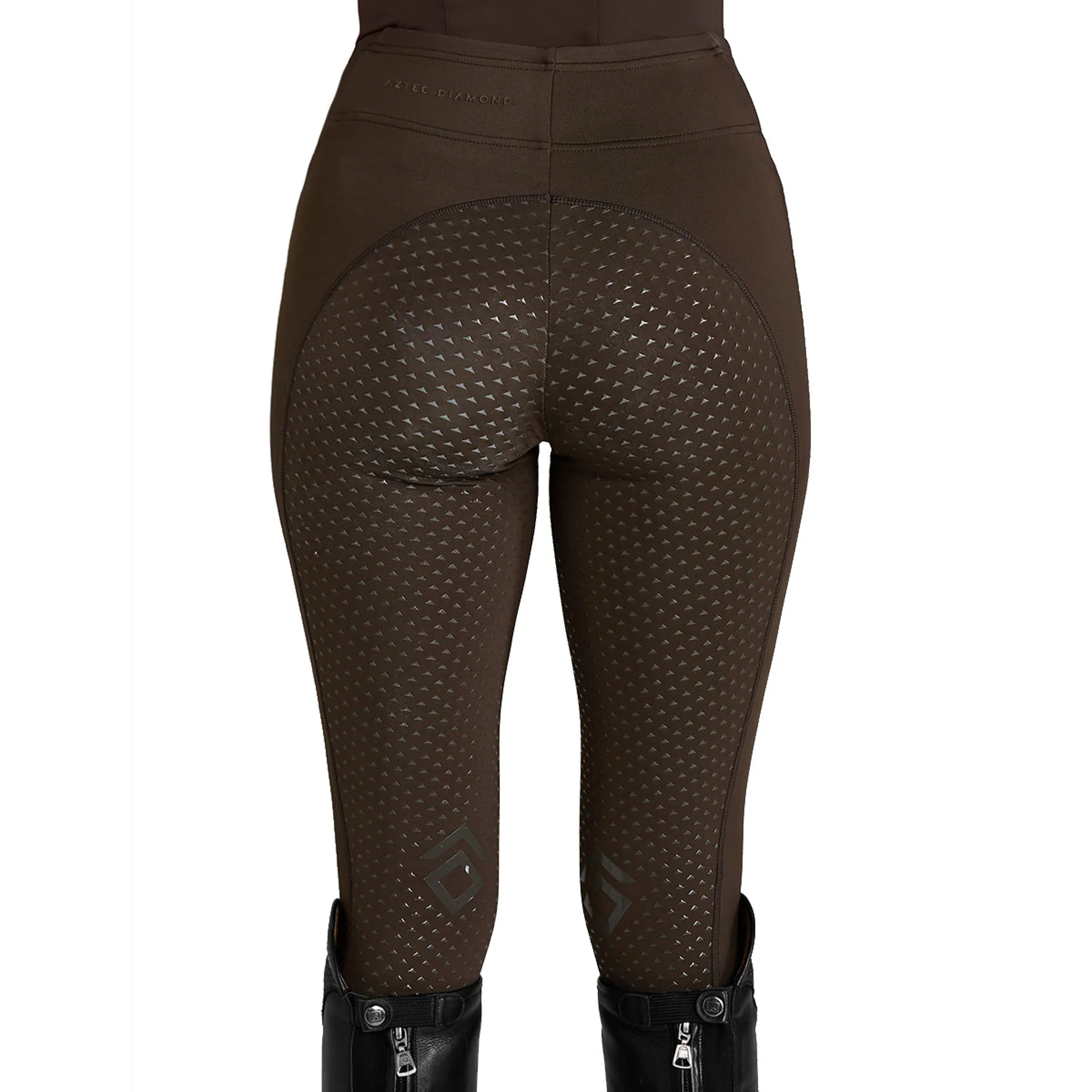 Aztec Diamond Core Full Grip Ladies Riding Leggings - Mocha