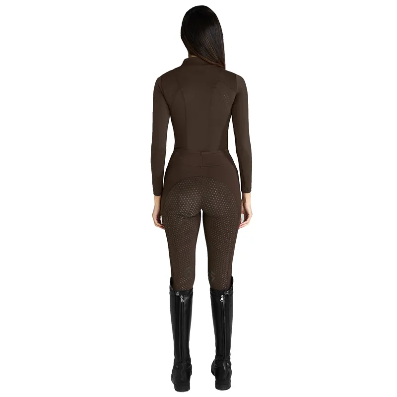 Aztec Diamond Core Full Grip Ladies Riding Leggings - Mocha-3